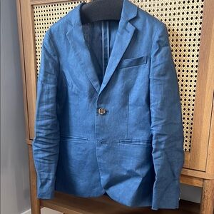 J.Crew Crewcuts Boys Ludlow unstructured linen suit jacket in union blue